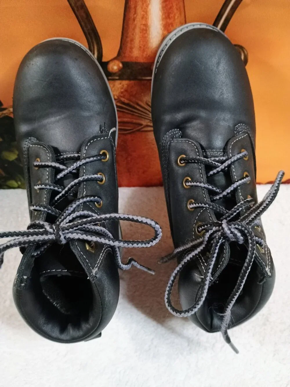 EUC Kids Wonder Nation Sz 13 Black Youth Utility Work Boots Rugged Outdoor Lace